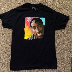 Poetic Justice Black Graphic T-Shirt w/ TuPac